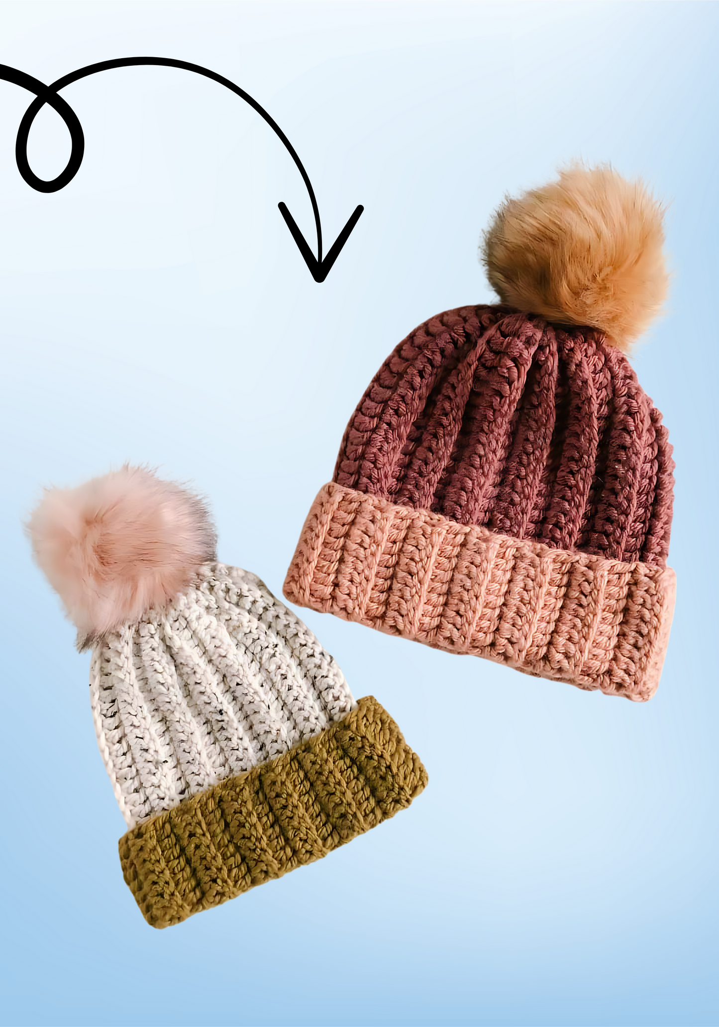 DIY Winter Crochet Beanie Pattern (Tutorial PDF+3 VIDEO)